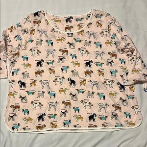 Dog Print Pajama Top